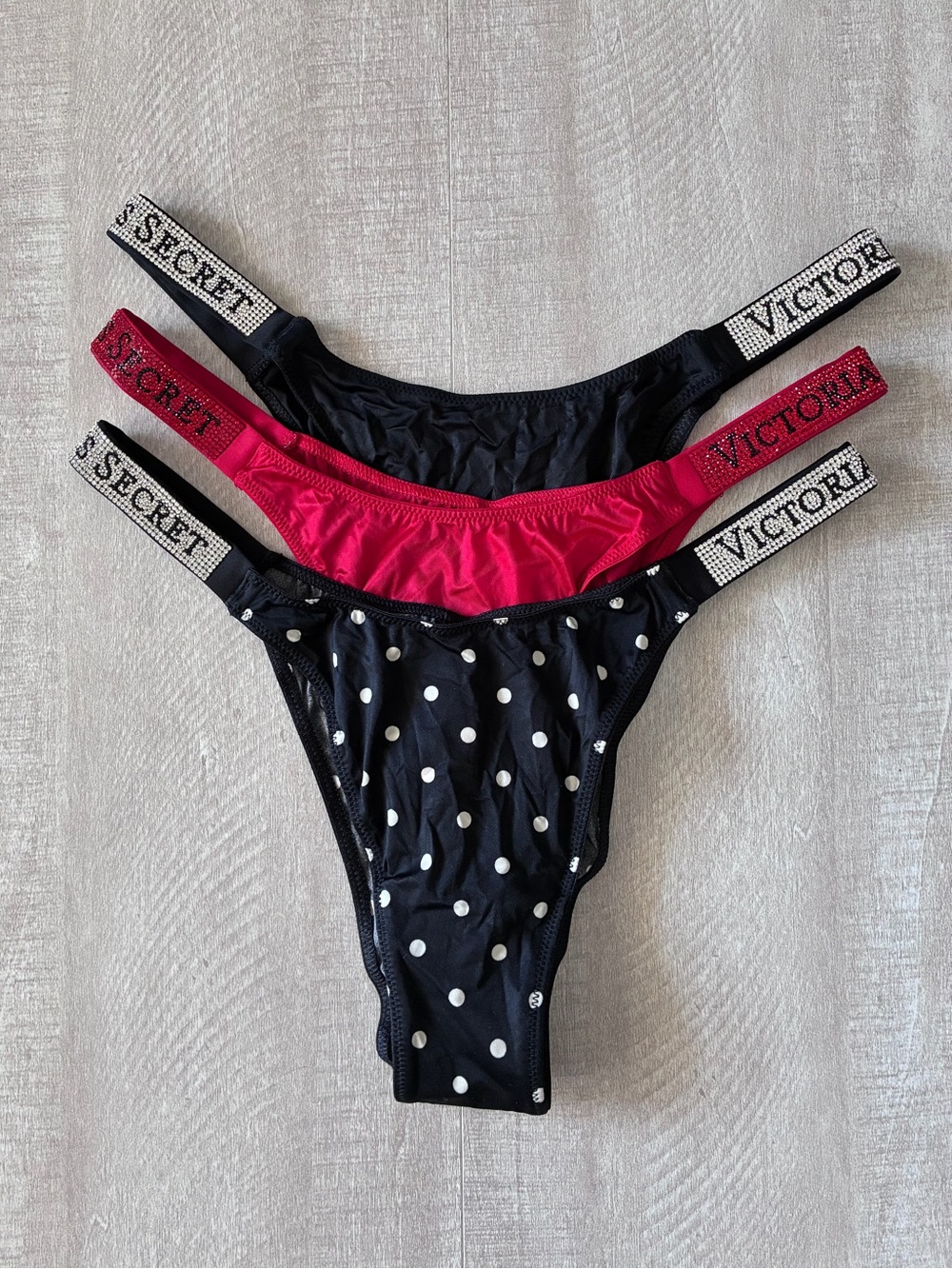 Victoria’s Secret Shine Strap Brazilian Panty Bundle Medium